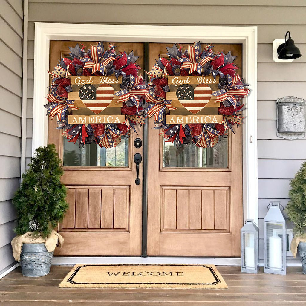 NEW Rustic Patriotic Door Wreath