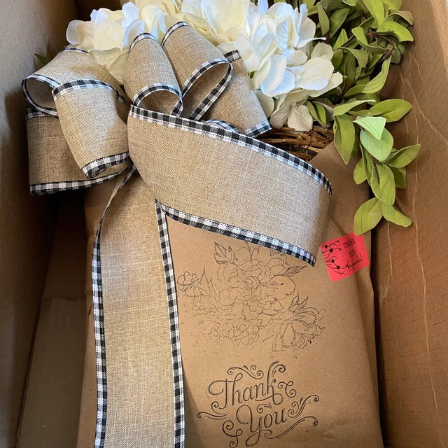 Cream Hydrangea Door Hanger Basket Wreath
