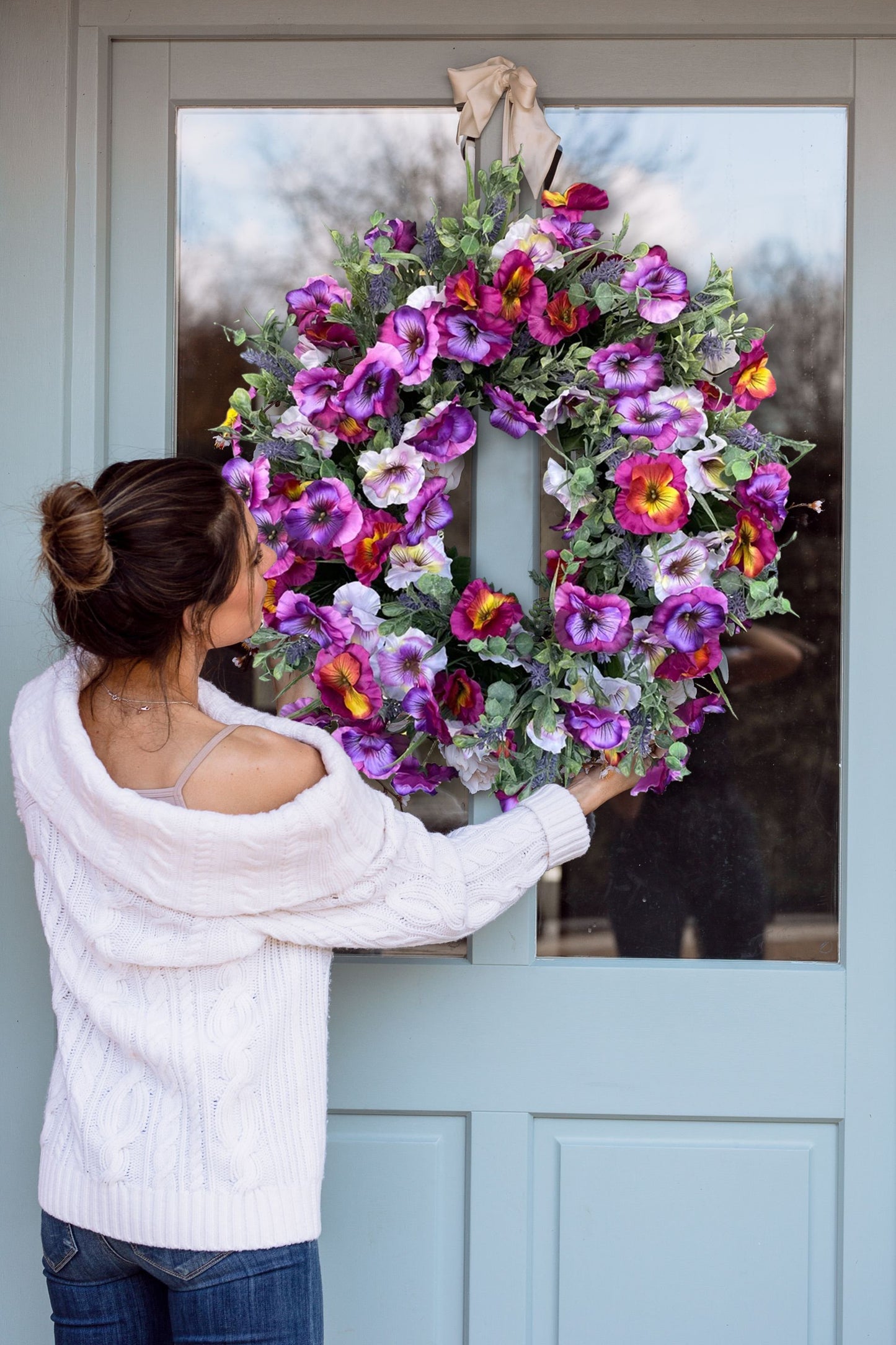 🌸Pansy Wreaths 🌸- Spring Wreath for Front Door