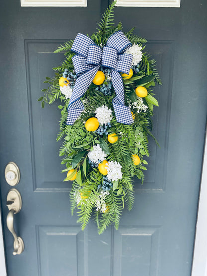 Lemon Blueberry and  Fern Swag