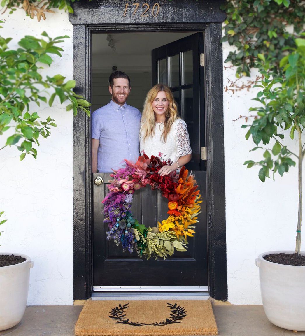 Rainbow Dried Flower Wreath