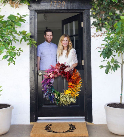 Rainbow Dried Flower Wreath