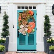 Fall Pumpkin Wreath-Rustic Grapevine Home Decor