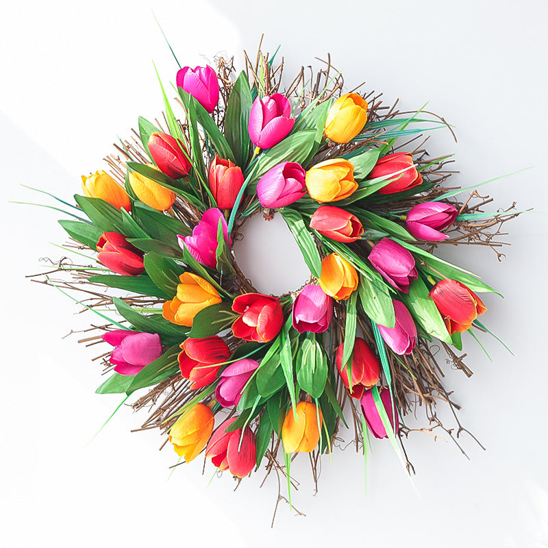 💐Bright Spring Tulip Wreath