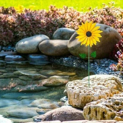 Sunflower windmill-for Decoration Outside Yard Garden Lawn