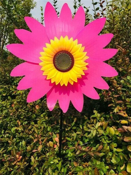 Sunflower windmill-for Decoration Outside Yard Garden Lawn