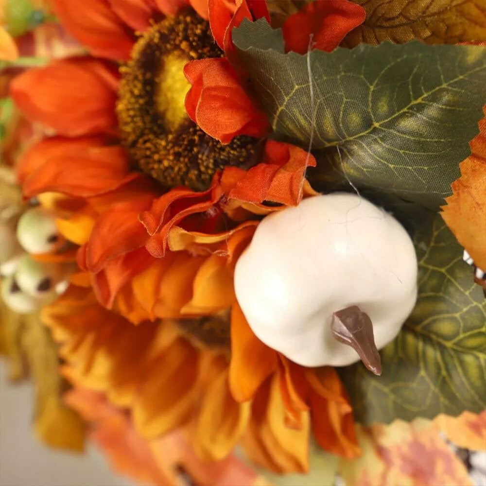 Halloween Autumn Harvest Pumpkin Garland Fall Maple Leaf Home Party Wreath Decor