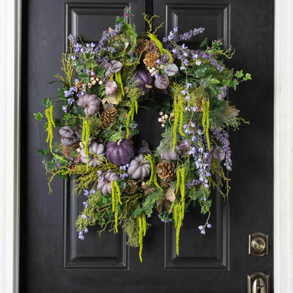 Halloween Autumn Winter Purple Pumpkin Wreath