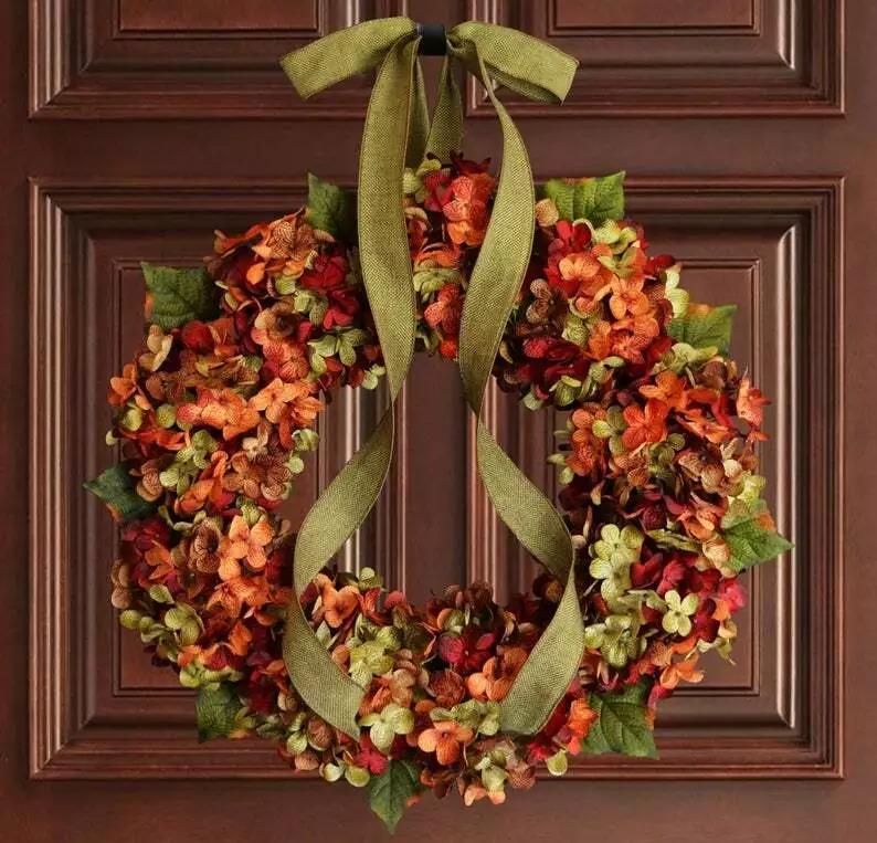 🍁Fall hydrangea wreath - Rustic home decor