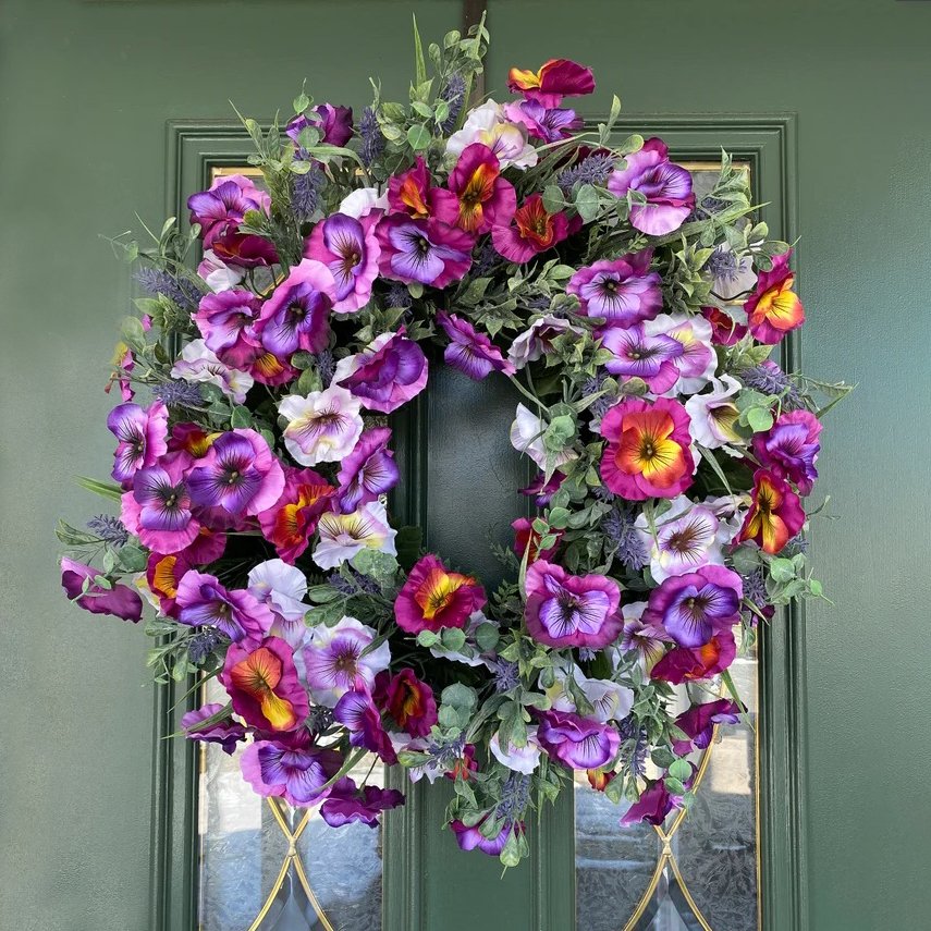 🌸Pansy Wreaths 🌸- Spring Wreath for Front Door
