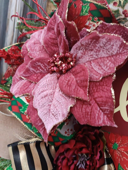 Christmas Poinsettia Wreath