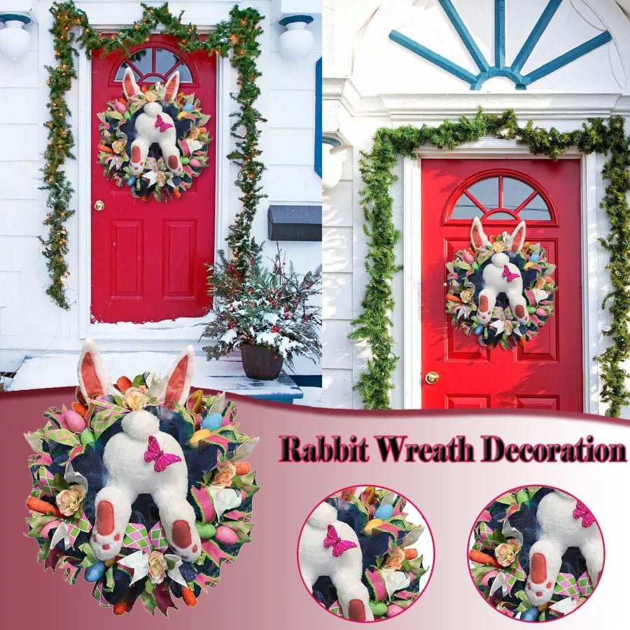 🐰 Easter bunny wreath for the front door. 💐