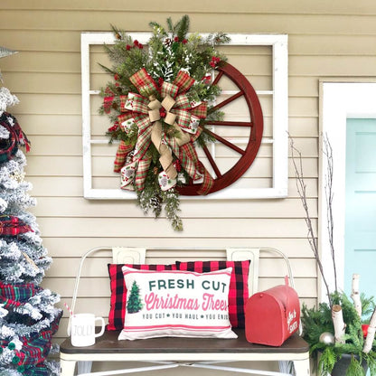 Winter Wreath-Farmhouse Wagon Wheel