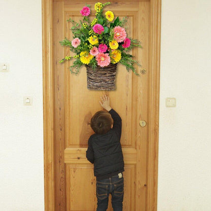 Gerbera daisy door basket-The flowerpot door wreath is unique!