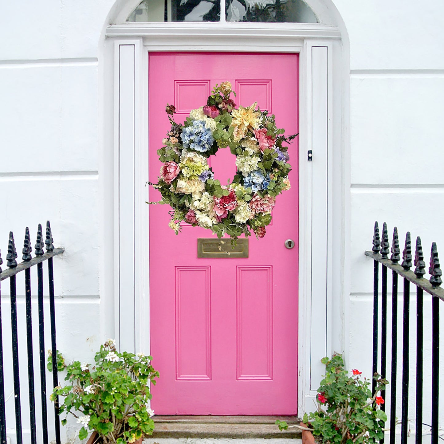 Rainbow Hydrangea Wreath