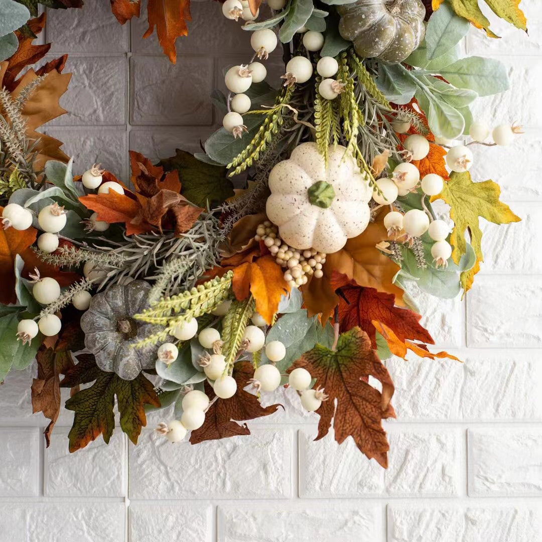 White Pumpkins Ranunculus Wreath (50% discount)