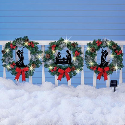 Lighted Nativity Scene Christmas Wreath