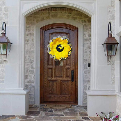 Artificial Sunflower Wreath Bee Sunflower Wreaths Spring Summer Wreath Decor