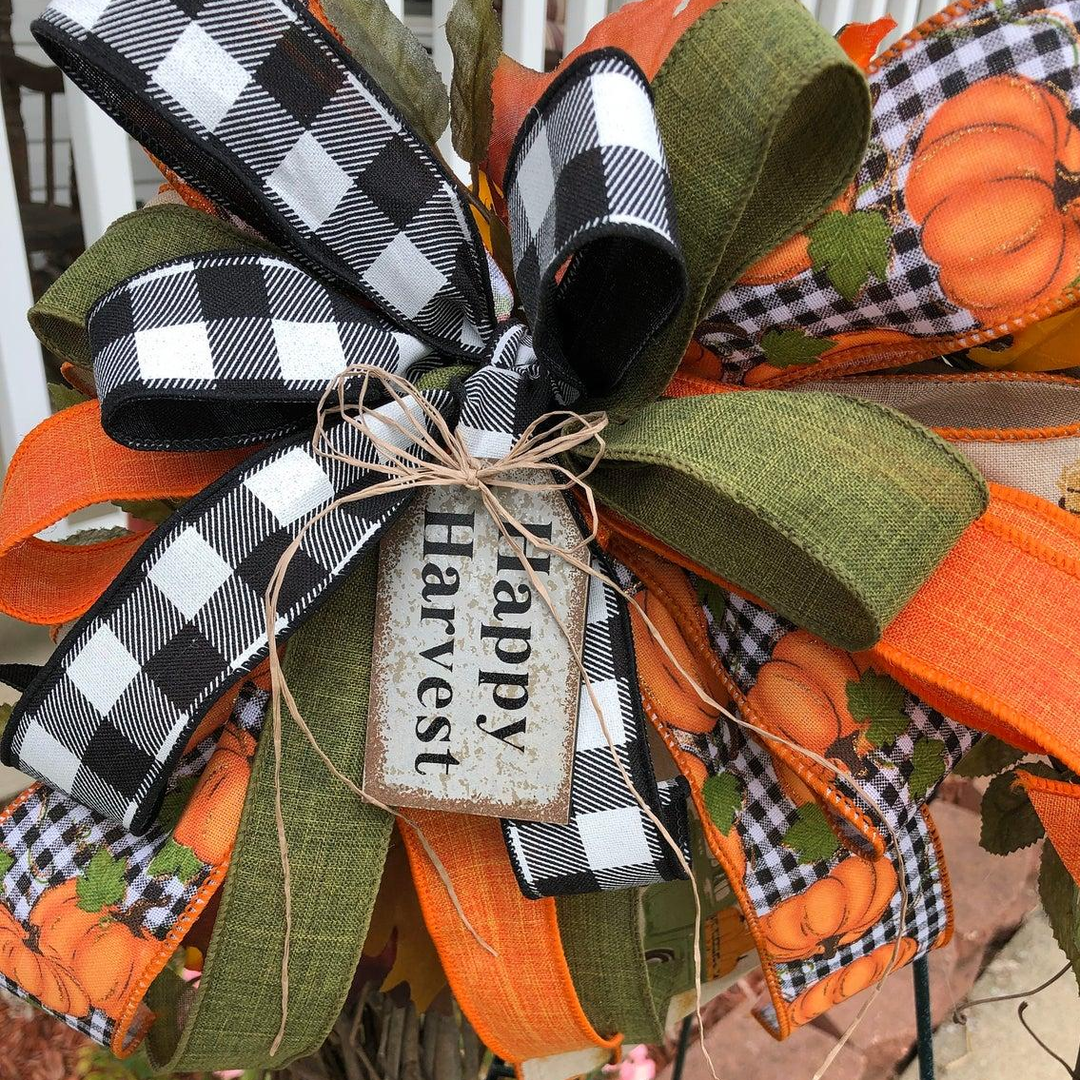 Farmhouse Pumpkin Truck Wreath - Autumn Nature Decoration