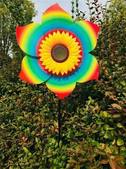 Sunflower windmill-for Decoration Outside Yard Garden Lawn