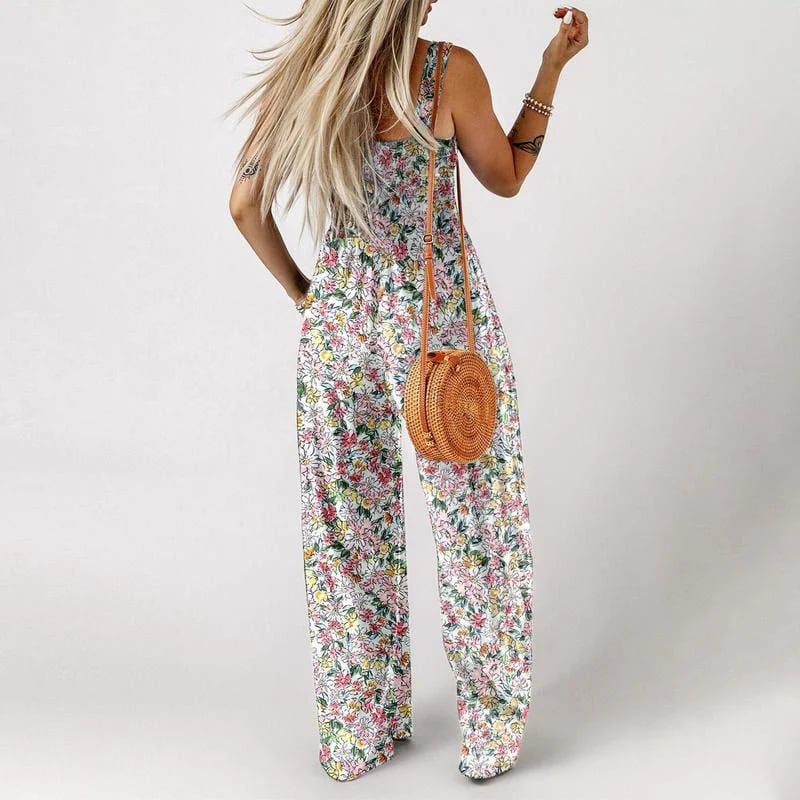 🏖️Summer Hot Sale 49% OFF🌼Women's Casual Print Sleeveless Overalls Jumpsuits