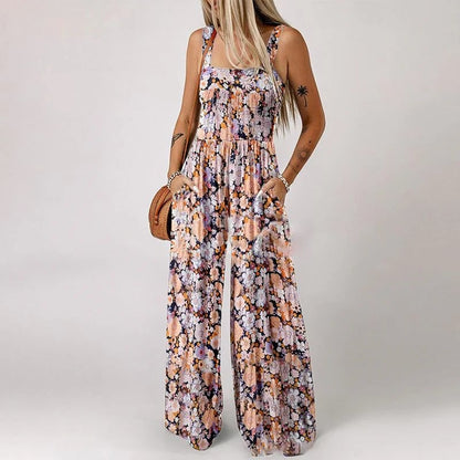🏖️Summer Hot Sale 49% OFF🌼Women's Casual Print Sleeveless Overalls Jumpsuits