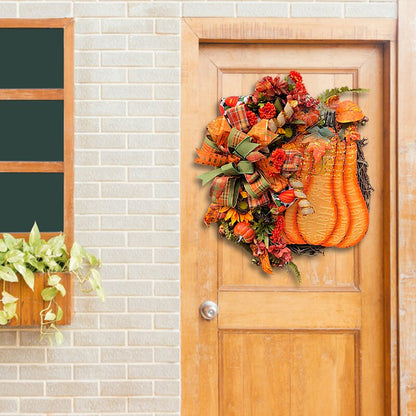 🎃Orange big pumpkin hydrangea wreath
