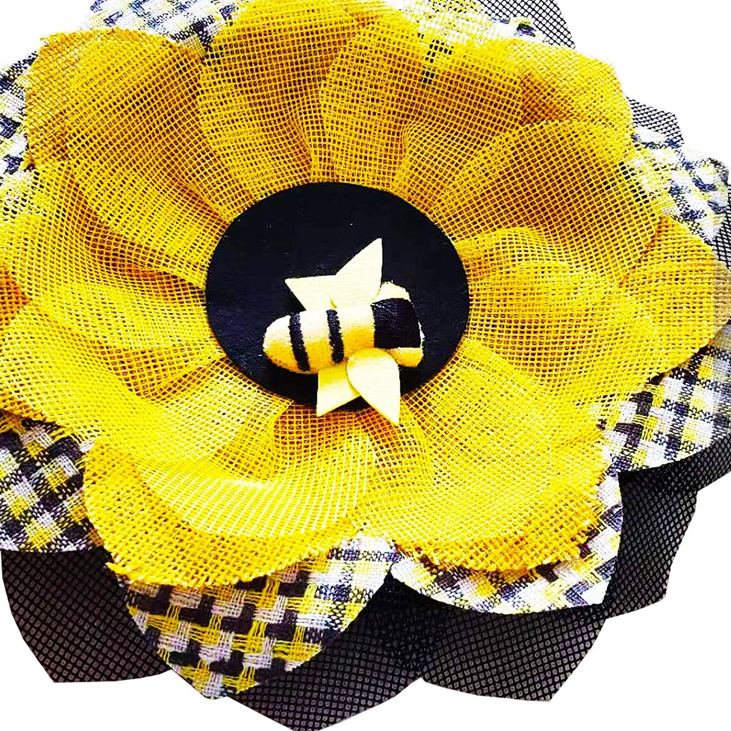 Artificial Sunflower Wreath Bee Sunflower Wreaths Spring Summer Wreath Decor