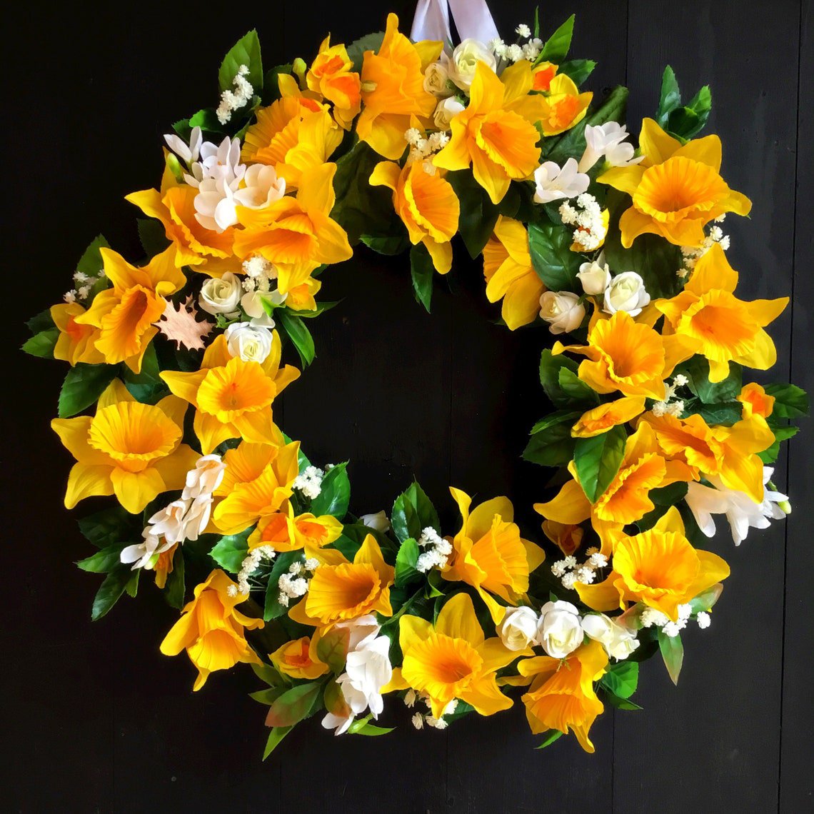 Easter Spring Yellow Daffodil Wreath-❤️like real flowers