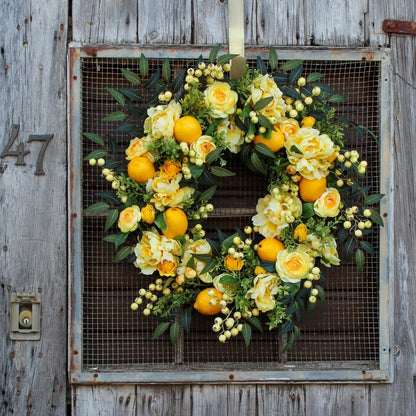 🌸 Spring/Summer Lemon Wreath🌸- Housewarming gift.