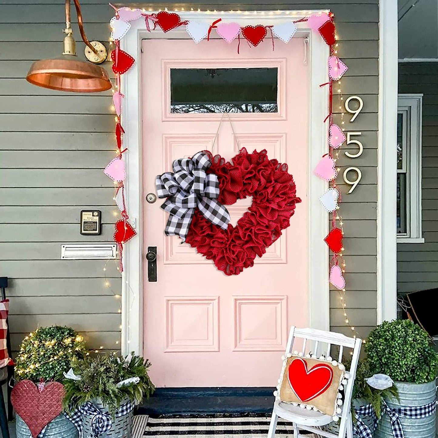 "I 💝 YOU"-Burlap Valentine's Day Wreath💏