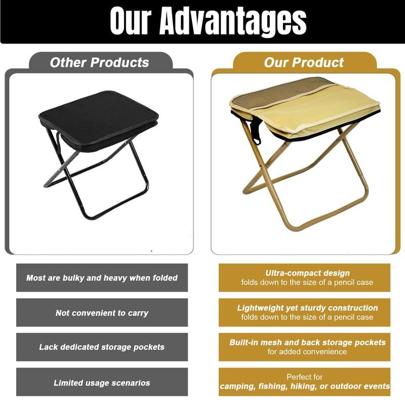 HOT SALE🔥 Portable Stool for Mountaineering and Hiking, Foldable Stool with Carrying Bag