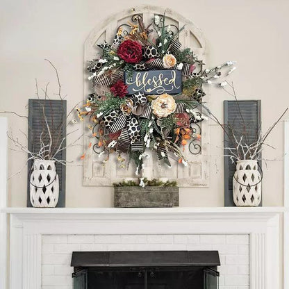 🍁Fall Cheetah Wreath-Year Round Wreath