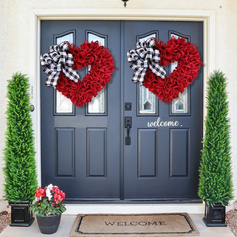 I 💝 YOU -Burlap Valentine's Day Wreath💏