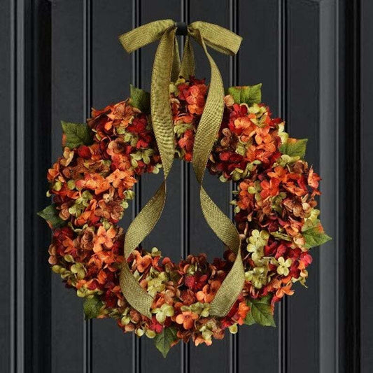 Autumn hydrangea wreath-rustic home decor