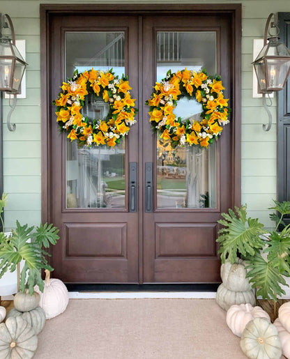 Easter Spring Yellow Daffodil Wreath-❤️like real flowers