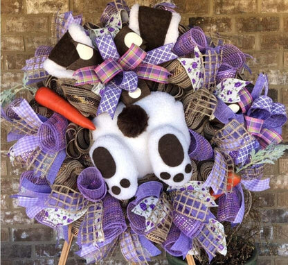 🐰 Easter bunny wreath for the front door. 💐
