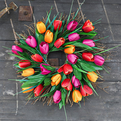 💐Bright Spring Tulip Wreath
