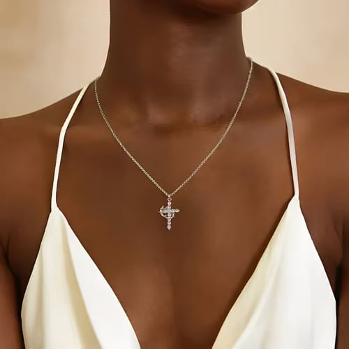 (🔥Last Day Promotion-49%OFF)💫Never Falling Crown Cross Necklace👑