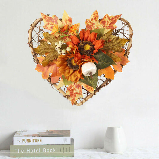Halloween Autumn Harvest Pumpkin Garland Fall Maple Leaf Home Party Wreath Decor