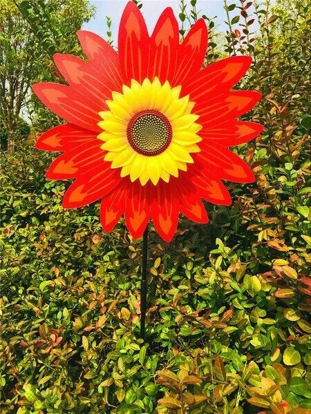 Sunflower windmill-for Decoration Outside Yard Garden Lawn