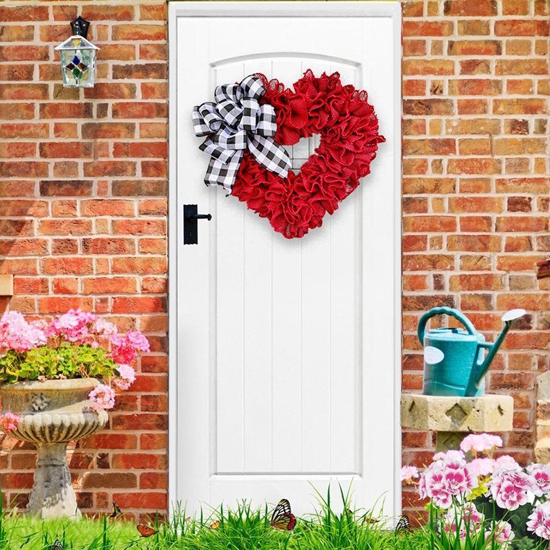 I 💝 YOU -Burlap Valentine's Day Wreath💏
