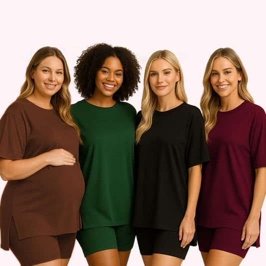 2025 Summer Casual Oversized Shirts Shorts Matching Women's Two Piece Lounge Set